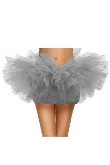 KIMU® Korte Tutu Grijs Tule Rokje XS S M Grijze Petticoat Ro, Ophalen of Verzenden, Nieuw, Carnaval