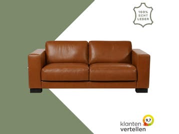 Leren bank Clear - 2,5 zits - Elegance Cognac (cognac) -, Huis en Inrichting, Banken | Bankstellen, Bohemian, Eigentijds, Modern, Retro, Vintage