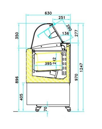 CombiSteel Schepijsvitrine Fiji | 8x 5L | 824x630x1247mm, Witgoed en Apparatuur, Koelkasten en IJskasten, Ophalen of Verzenden
