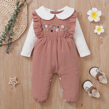 Schattige Baby Bodysuit met Bloemenprint en Lange Mouwen - 0, Verzenden, Nieuw
