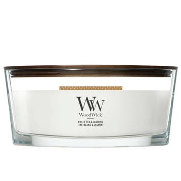 WoodWick White Tea & Jasmine Ellipse Candle - 454gr, Ophalen of Verzenden, Nieuw, Overige typen