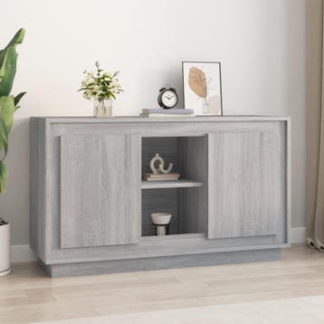 vidaXL Dressoir 102x35x60 cm bewerkt hout grijs sonoma, Huis en Inrichting, Kasten | Dressoirs, 100 tot 150 cm, Verzenden, Nieuw