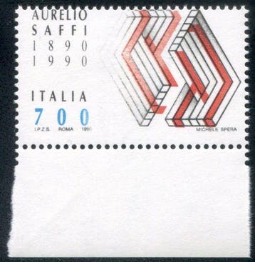Italiaanse Republiek 1990 - Saffi rood lire 700 zonder de, Postzegels en Munten, Gestempeld
