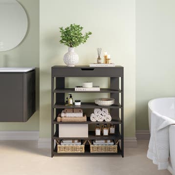Schoenenrek Boppeelo 94x75x30 cm zwart [en.casa], Huis en Inrichting, Kasten | Schoenenkasten, Verzenden, Nieuw