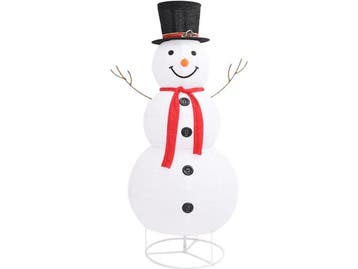 vidaXL - Sneeuwpop - LED - 180 cm - 8 lichteffecten - wit, Verzenden, Nieuw