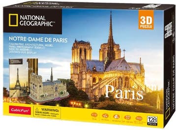 3D Puzzel - Notre Dame De Paris (128 stukjes) | CubicFun -, Verzenden, Nieuw
