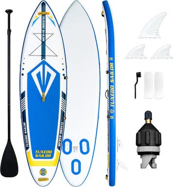 Sup Board - Opblaasbaar Paddle Board - 150 kg - Blauw/Wit -, Verzenden, Zo goed als nieuw