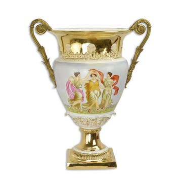 Bronzen urn van porselein met twee handvaten (Interieur), Verzenden, Nieuw