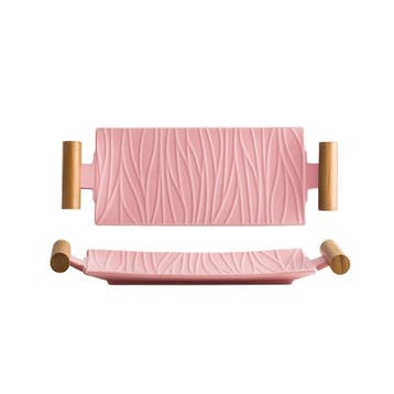 Langwerpig Sushi Bord Met Handvatten - Roze - Servies, Verzenden, Nieuw