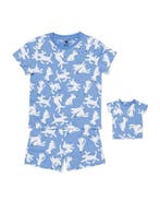 HEMA Kindershortama honden met poppenpyjama blauw, Verzenden, Nieuw