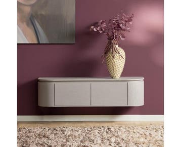 Zwevend Tv meubel Excellent Taupe Mangohout 120x30x35 cm -, Huis en Inrichting, Kasten | Televisiemeubels, Ophalen of Verzenden