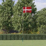 vidaXL Vlag met vlaggenmast Denemarken 5,5 m aluminium, Verzenden, Nieuw