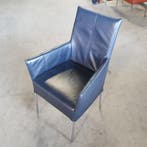 Antraciet lederen fauteuil / armchair (alleen per set), Ophalen of Verzenden, Nieuw