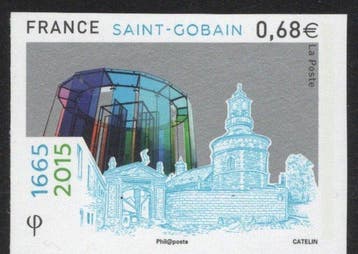 Frankrijk - Saint-Gobain en niet getand, niet genoteerd,, Gestempeld