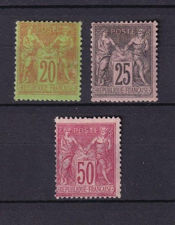 Frankrijk 1878/1890 - Sage - Yvert n°96/98, Gestempeld
