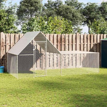 vidaXL Kippenren 4x2x2 m gegalvaniseerd staal, Verzenden, Nieuw