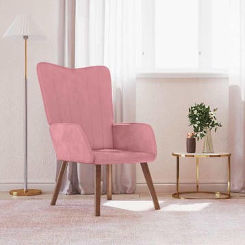 vidaXL Relaxstoel fluweel roze, Verzenden, Nieuw
