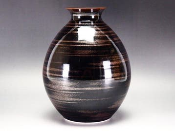 Vaas - Keramiek - Japan - Tenmoku-witte-licht-vaas - Fujii, Antiek en Kunst