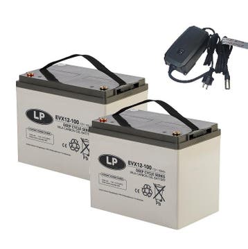 Landport (LP) 2x EVX12-100 accus 12 volt 100 ah + IMPULS II, Ophalen of Verzenden, Nieuw