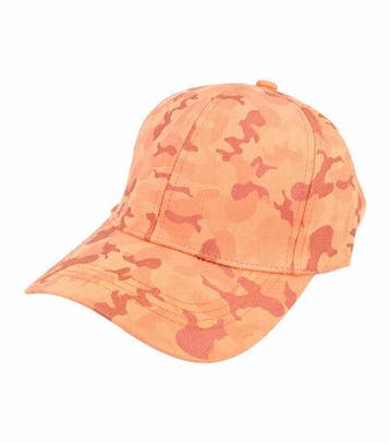 Cap Pet - Verstelbaar - Camouflageprint - One Size - Oranje, Nieuw