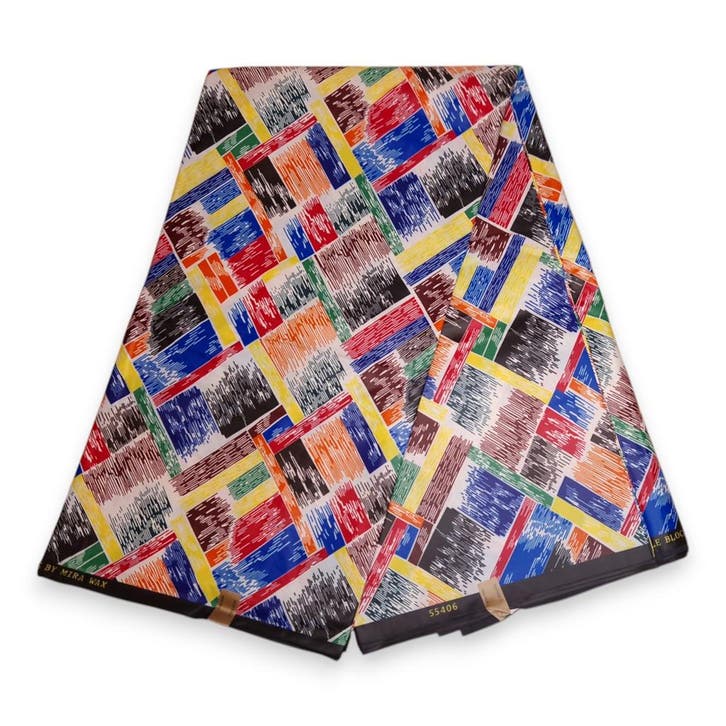 Afrikaanse stof - Multicolor PO-5010 - Poly - 1 yard, Hobby en Vrije tijd, Stoffen en Lappen, Nieuw, Ophalen of Verzenden
