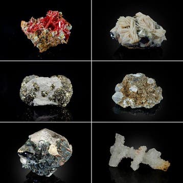 6 × mineraalmonsters - Crocoite-Australië,