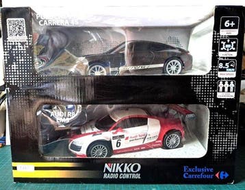 Nikko 1:20 - Model raceauto - PORSCHE 911 CARRERA 4S + AUDI, Nieuw