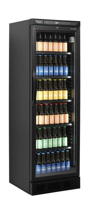 TEFCOLD CEV425 BLACK – Zwarte Flessenkoeler 358L, Nieuw in verpakking, Koelen en Vriezen