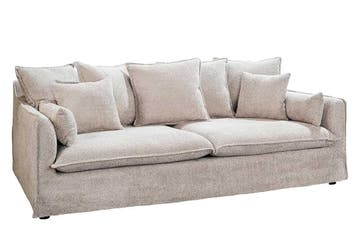 Grote 3-zitsbank HEAVEN 200cm champagne beige bouclé, Huis en Inrichting, Banken | Bankstellen, Ophalen of Verzenden, Nieuw