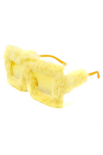 KIMU® Vierkant Bont Zonnebril Geel Montuur Kunststof Gele Gl, Ophalen of Verzenden, Nieuw, Feestartikel, Carnaval