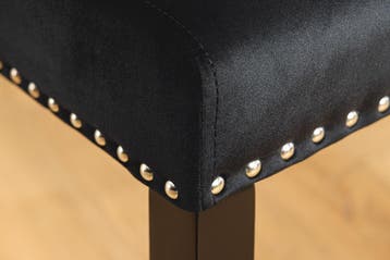 Chesterfield Stoel CASTLE Zwart fluweel rubberhout, Ophalen of Verzenden, Nieuw