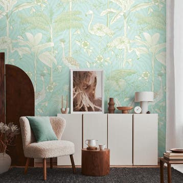 Profhome 392061-GU Fotobehang dieren patroon mat turkoois, Verzenden