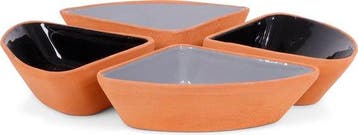SENZA Terracotta Triangel Tapasschaaltjes - Grijs - Set van, Verzenden, Nieuw