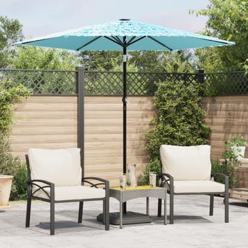 vidaXL Parasol met stalen paal 223x223x213 cm blauw, Verzenden, Nieuw, 2 tot 3 meter