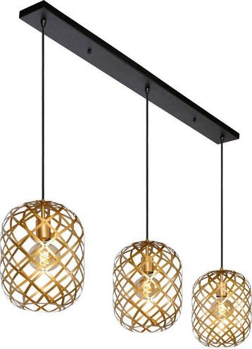 2dekans | Lucide Wolfram Industriële Hanglamp – 3, Ophalen of Verzenden, Zo goed als nieuw