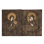 Icoon - Een paar Russische iconen, Moeder Gods - Hout,