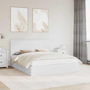 vidaXL Opslag bed met lade met opslag Wit 160 x 200 cm, Huis en Inrichting, Slaapkamer | Bedden, Verzenden, Nieuw, Wit, Hout