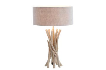Tafellamp WILD NATURE 62 cm met lampenkap van drijfhout en, Ophalen of Verzenden, Nieuw