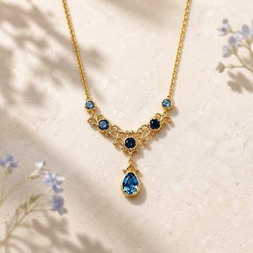 Zonder minimumprijs - Halsketting Zilver - Topaz -, Sieraden, Tassen en Uiterlijk, Kettingen, Nieuw