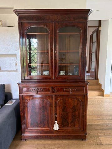 Vitrine - Mahonie, Walnoot, Antiek en Kunst