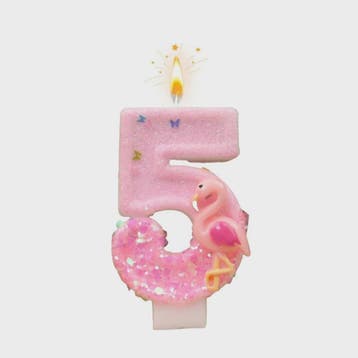Roze Flamingo Nummer Kaarsjes - Verjaardag, Feest & Decorati