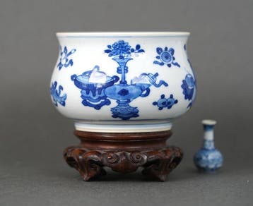 Kangxi (1662-1722) - Wierookvat - Scholars and Buddhist, Antiek en Kunst