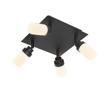 Moderne badkamer spot zwart 4-lichts IP44 - Japie, Verzenden, Nieuw