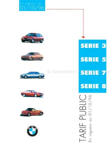 DIVERSE BMW PRIJSLIJSTEN, Boeken, Nieuw, BMW, Author