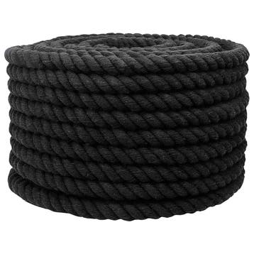 vidaXL Katoenen Touw 24 mm 25 m Zwart 100% Katoen, Verzenden, Nieuw