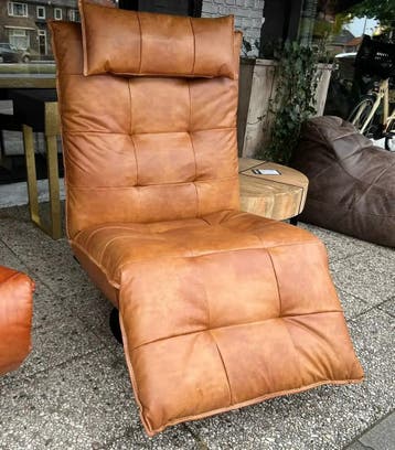 Relaxfauteuil Luc - buffelleder, Ophalen of Verzenden, Nieuw