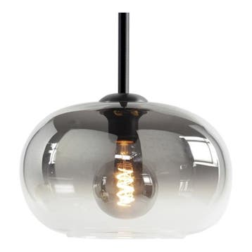 Highlight | Glazen lampenkap 31cm | Semi smoked glas, Huis en Inrichting, Lampen | Lampenkappen, Ophalen of Verzenden, Nieuw, Zwart