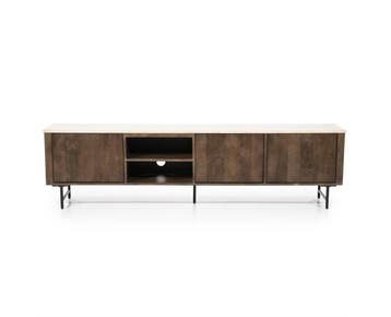 TV meubel Lio Travertin 200 cm - bruin | Eleonora, Ophalen of Verzenden, Nieuw