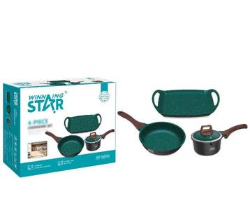 Winning Star 4-delige Non-stick Kookset – Gietaluminium, Ophalen of Verzenden, Nieuw