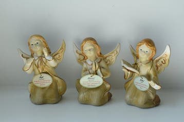 Decoratief ornament (3) - 3 engeltjes - handgeschilderd -